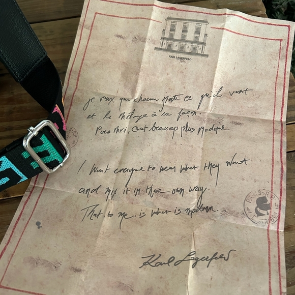 KARL LAGERFELD, Black/Fire Multi Cross Body Bag! - Picture 2 of 7